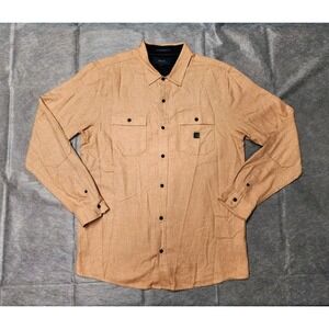 Roark Nordsman Long Sleeve Flannel Size Large Orange Classic Fit Snap Front